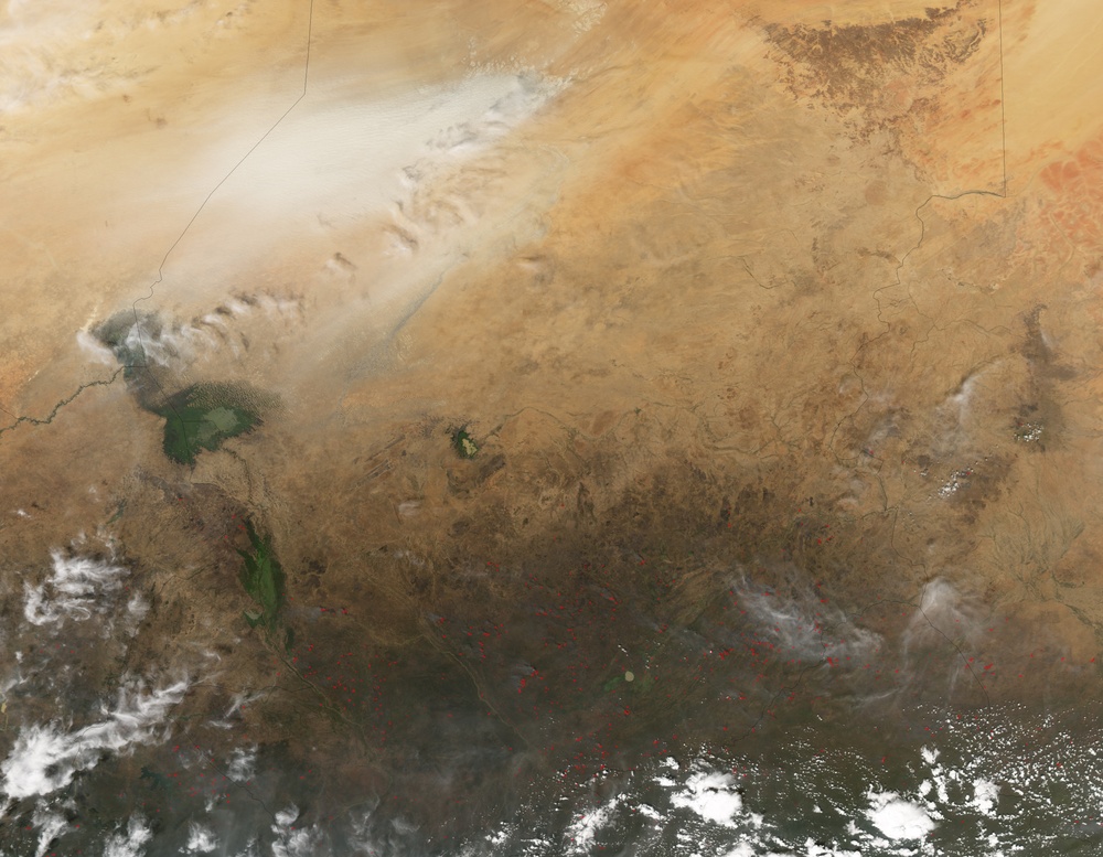 Dust Storm and Fires in Central Africa: Image of the Day