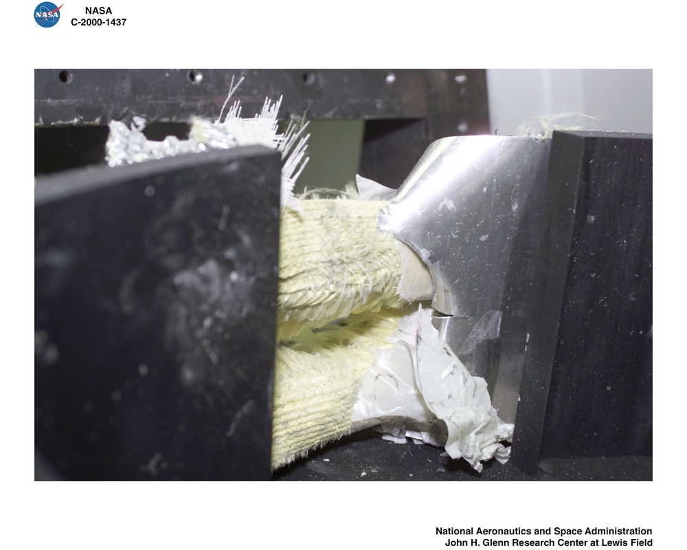 BEFORE AND AFTER SHOTS OF BALLISTIC IMPACT TEST OF WOVEN COMPOSITES LG255
