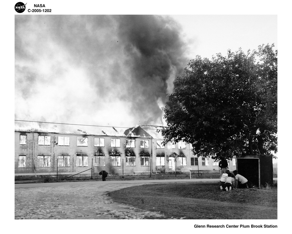 Burning of Plum Brook Ordnance Works Buildings.  c.1956