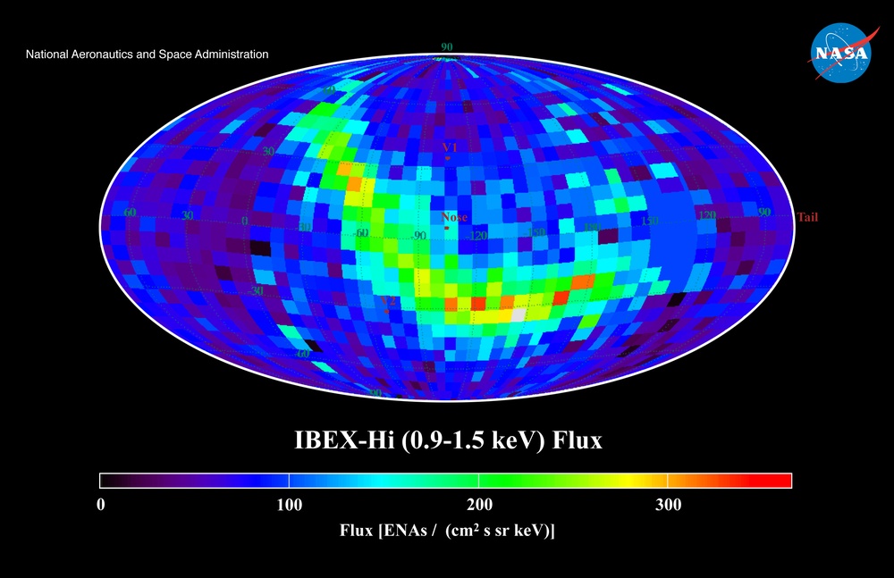 IBEX Heliosphere Map - 0.9 to 1.5 keV