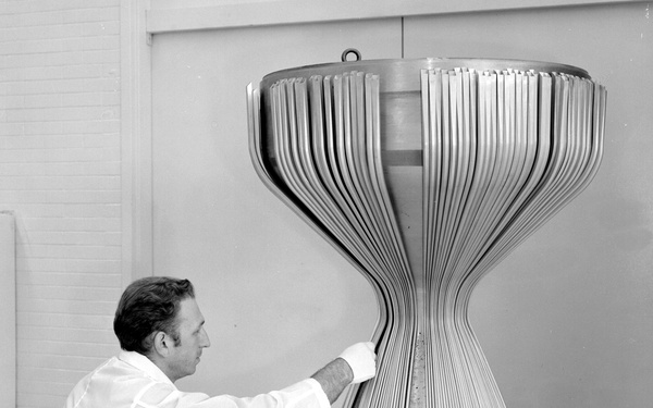 THE LEWIS KIWI ENGINE IN CLEAN ROOM IN THE TECHNICAL SERVICES BUILDING TSB