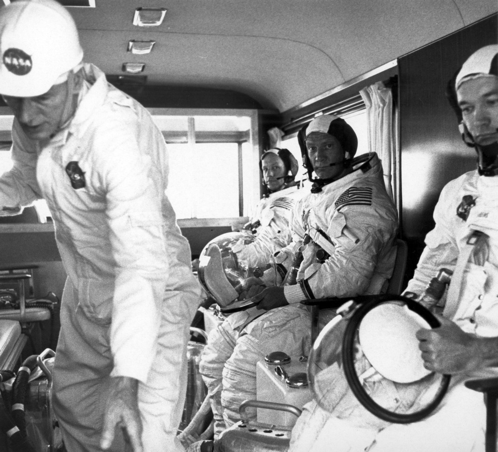 Apollo 11 Astronauts Enroute to Launchpad for Countdown Demonstration Test