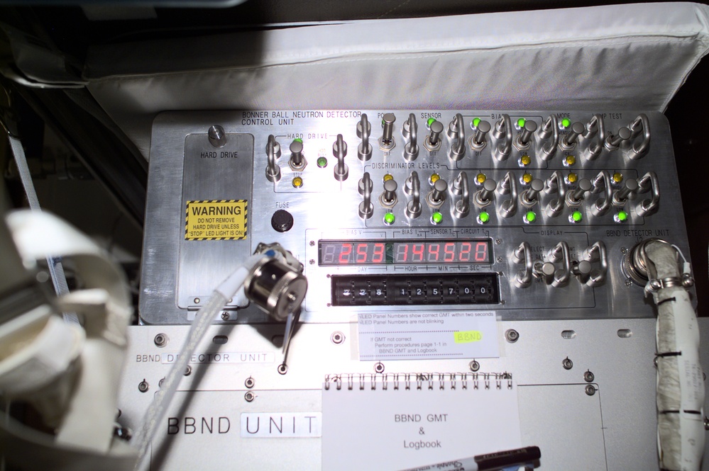 View of the Bonner Ball Neutron Detector Unit in Destiny taken during Expedition Three