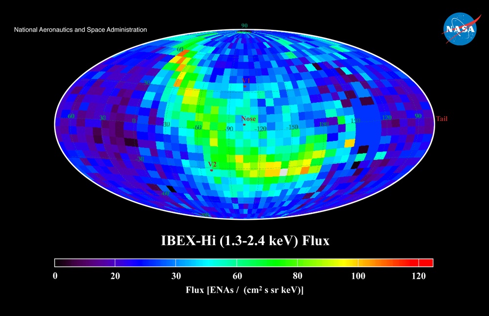 IBEX Heliosphere Map - 1.3 to 2.4 keV