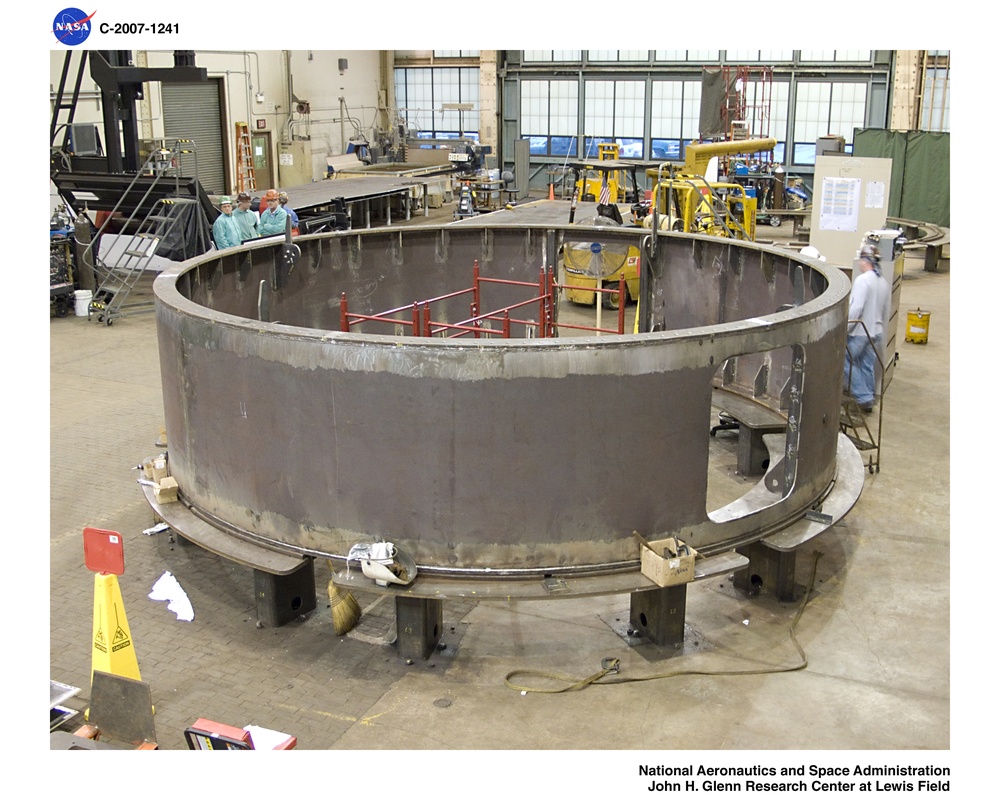 The Leica Tracker laser in use for the fabrication of the Super Structure Assembly Stand (SSAS).