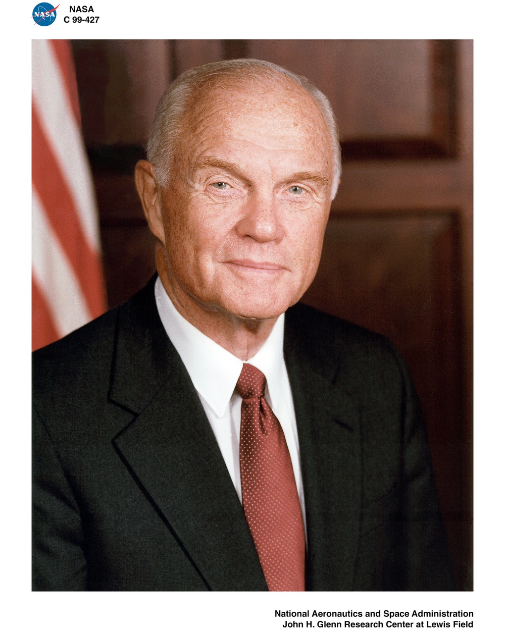 JOHN H GLENN JR IN BUSINESS SUIT