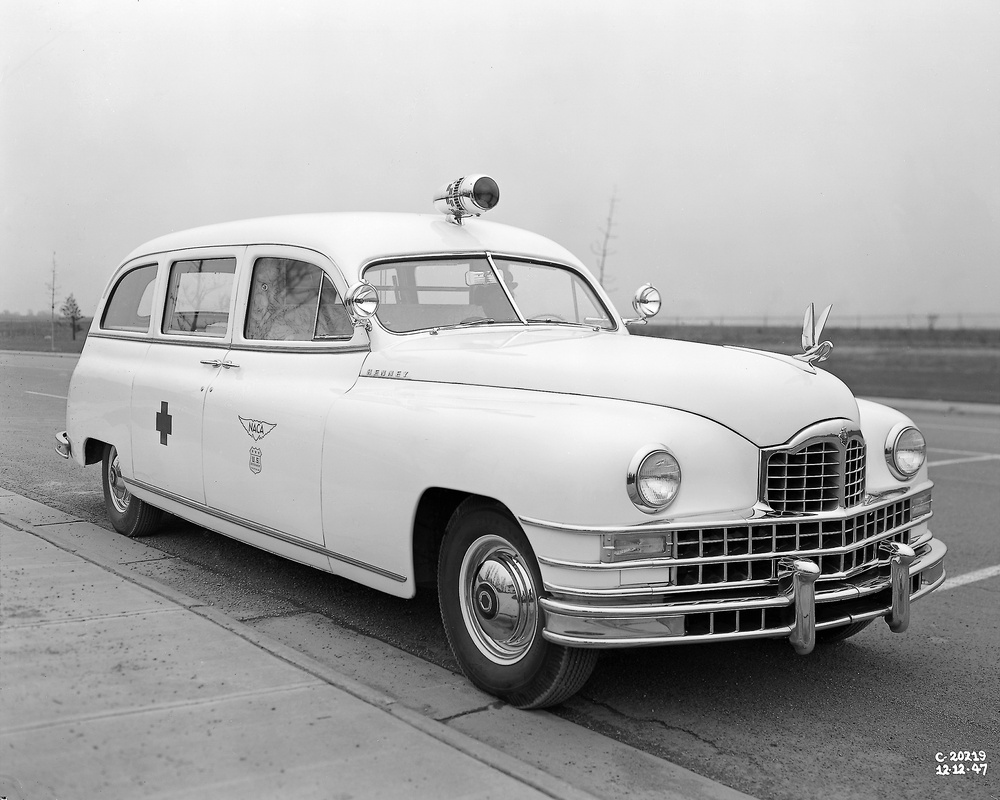 NACA PACKARD AMBULANCE SHOWING INTERIOR AND EXTERIOR