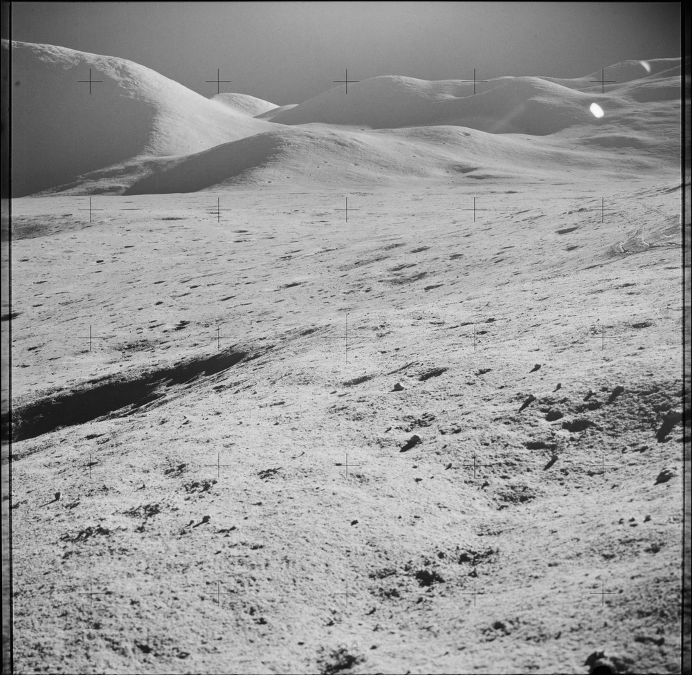 Apollo 15 Mission image - Panoramic view north of Station 2, and Mt. Mons Hadley