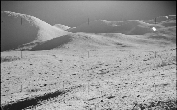 Apollo 15 Mission image - Panoramic view north of Station 2, and Mt. Mons Hadley