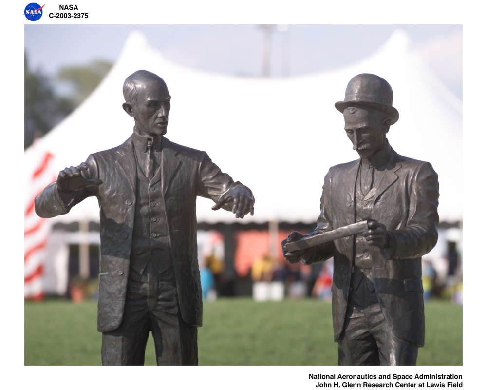 Statue of Wright Brothers at Deeds Point-Inventing Flight, Dayton, Ohio, July 3, 2003