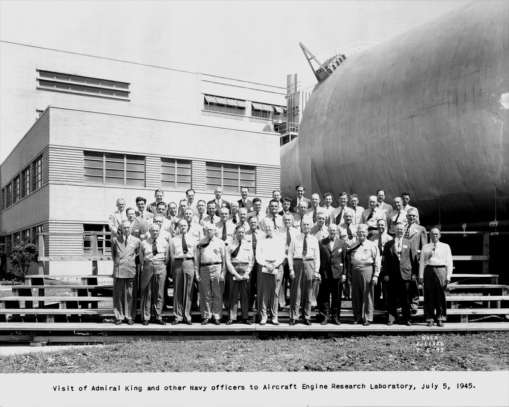 U.S. NAVY FLEET ADMIRAL ERNEST KING VISITING THE  WIND TUNNEL