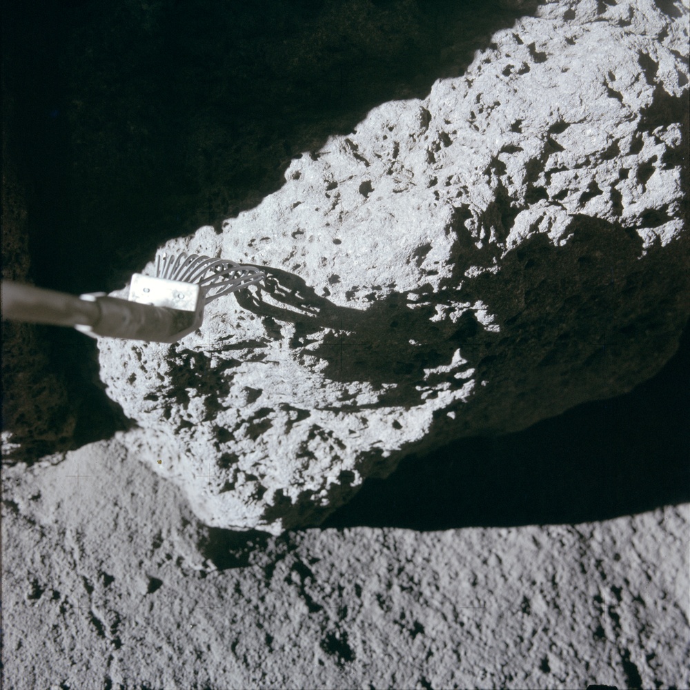 Apollo 15 Mission image - Stereo Pair view of Station 4, and smaller rock