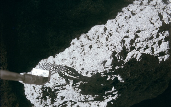 Apollo 15 Mission image - Stereo Pair view of Station 4, and smaller rock