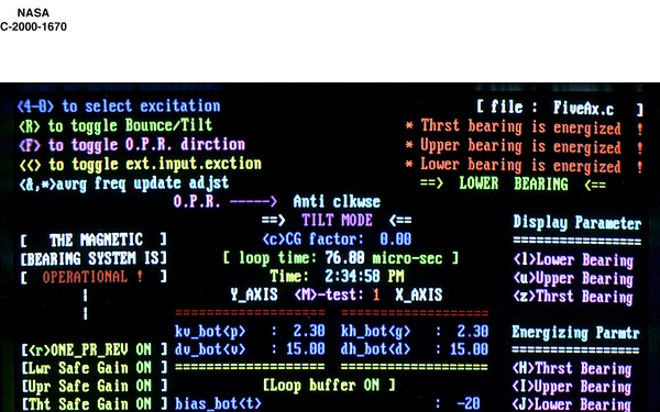 FIVE - AXIS THREE MAGNETIC BEARING RIG