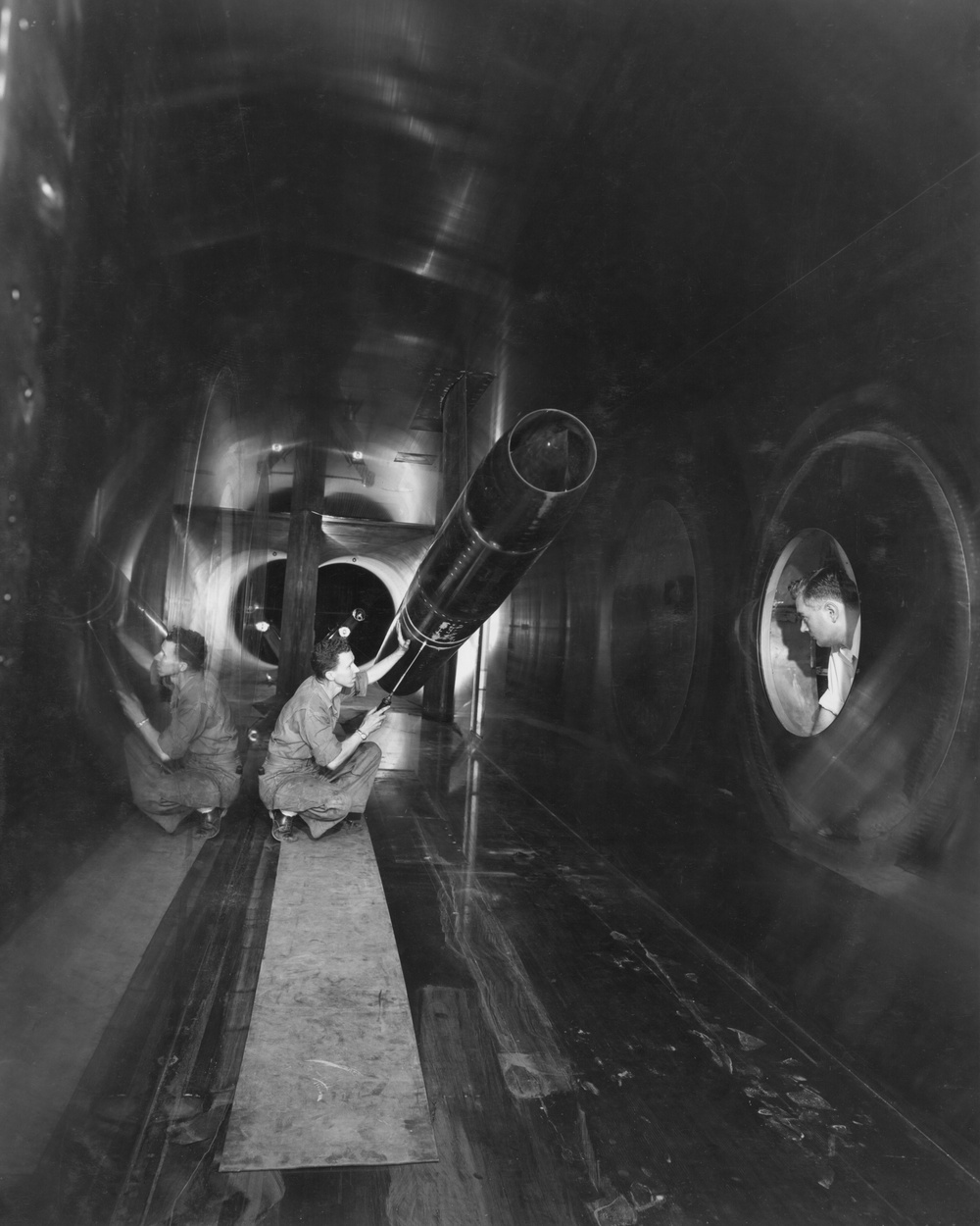 16 INCH RAM JET IN TEST SECTION OF THE 8X6 FOOT WIND TUNNEL