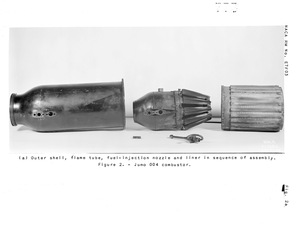 JUNO 004 COMBUSTOR GERMAN FRONT SIDE INTERNAL AND EXPLODED VIEW