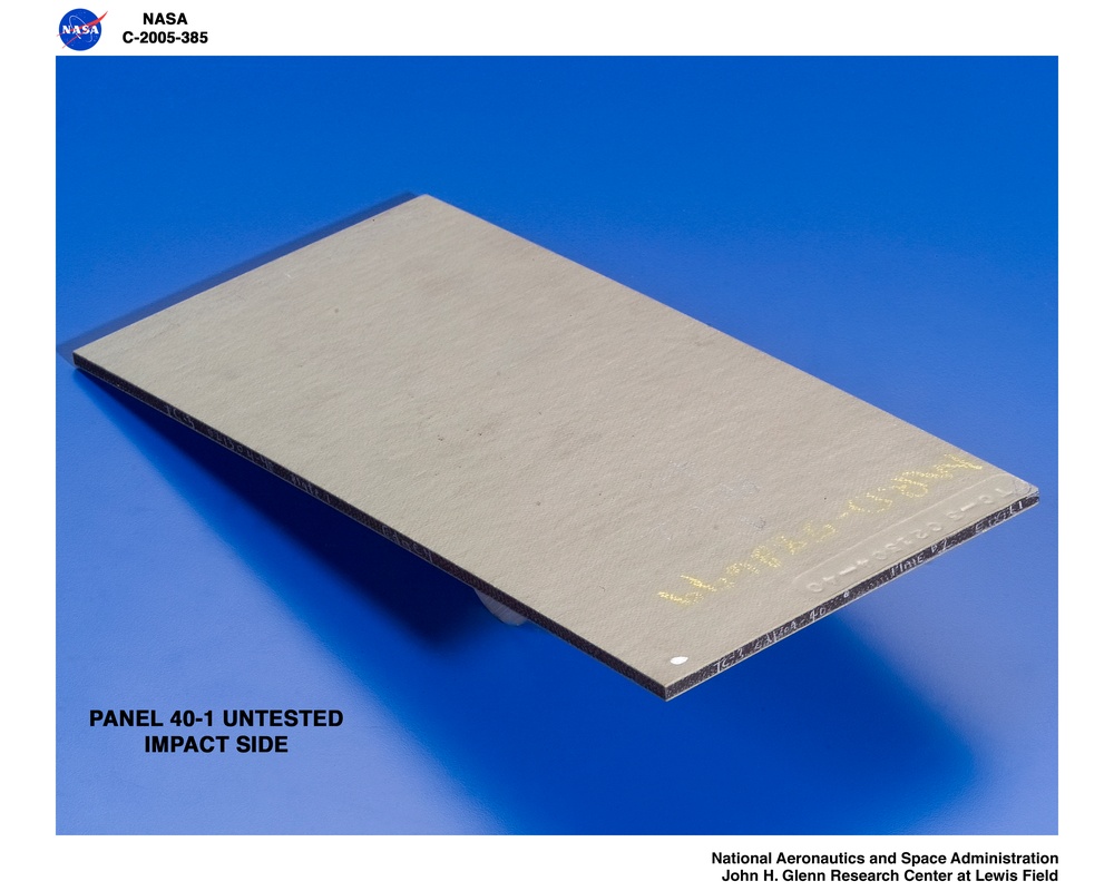 Panel 40-1 untested ( pre test ) RCC carbon / carbon fiber panels - the panels are space shuttle tile material tested in the ballistics lab building 49