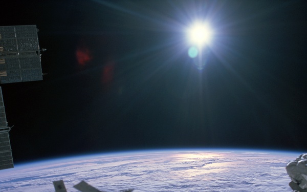 View of the sun taken from the ISS during Expedition Six