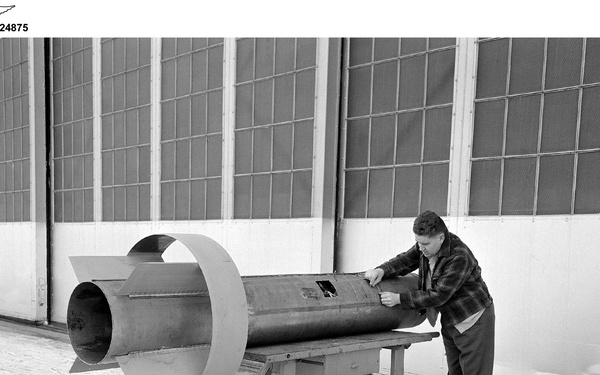 16 INCH RAM JET AND COMPONENT PARTS LOCATED IN THE HANGAR