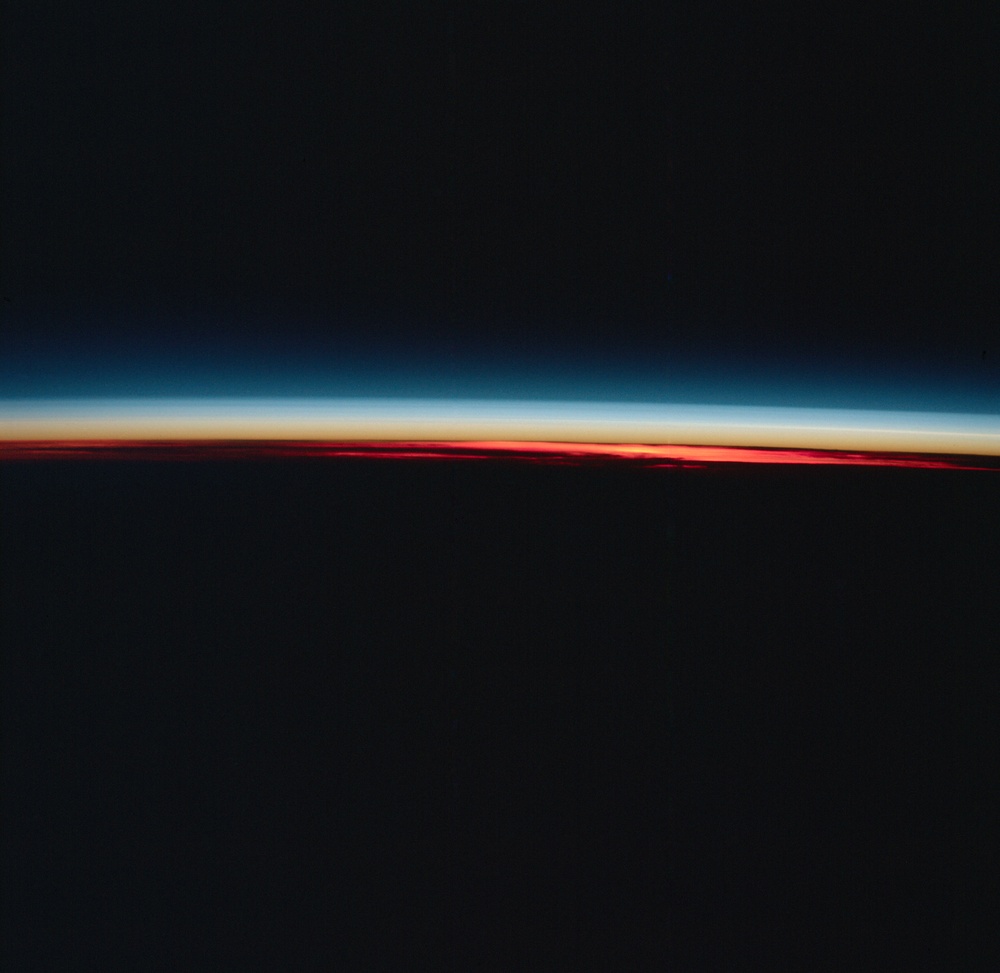 Apollo Soyuz Test Project, Earth Limb at Sunrise, Cloud Silhouette