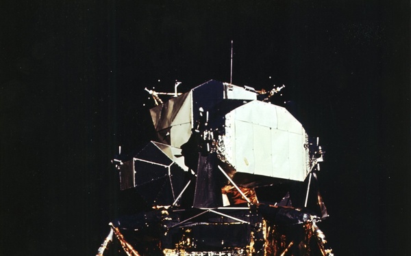 Apollo 11 Astronaut Aldrin Next to Lunar Module (LM)