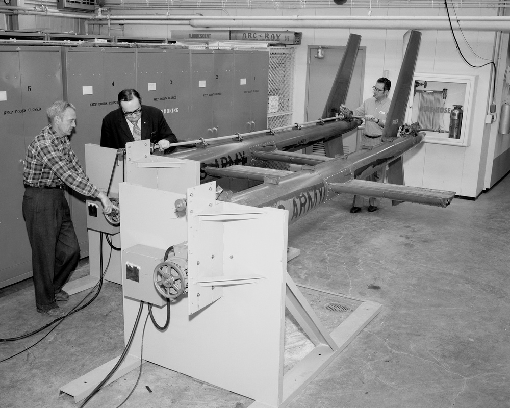 OH-58 TAIL BOOMS AT THE FML FACILITY