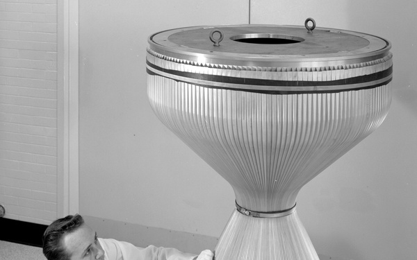 THE LEWIS KIWI ENGINE IN CLEAN ROOM IN THE TECHNICAL SERVICES BUILDING TSB