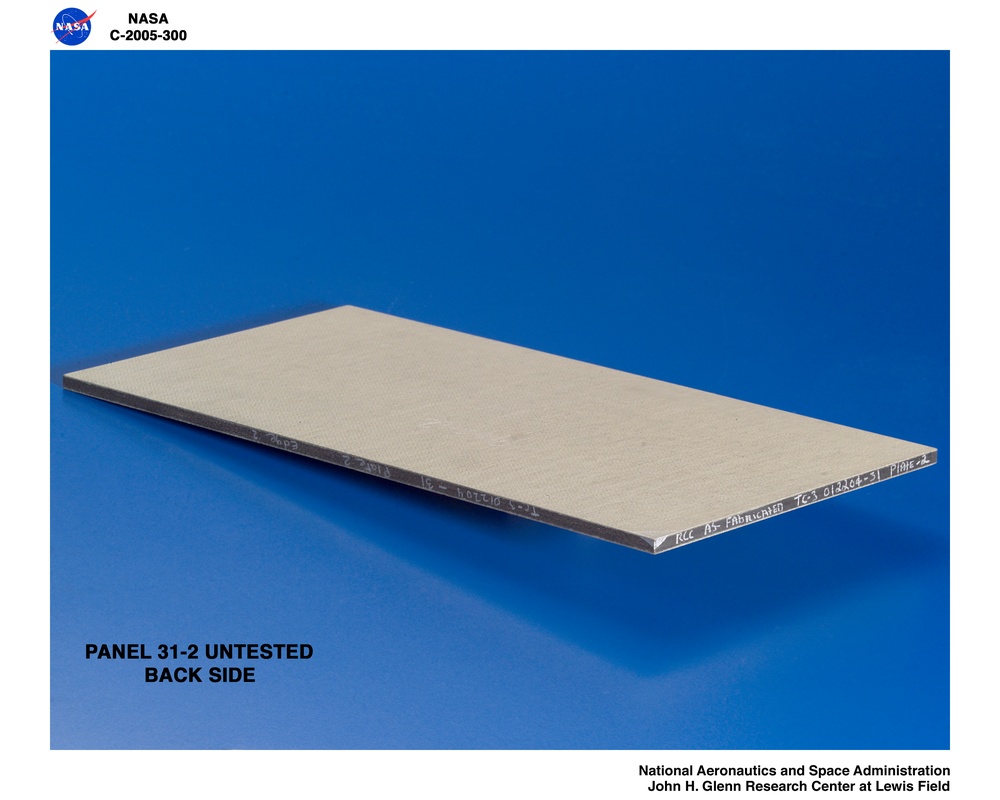 Panel 31-2 Untested ( pre test ) RCC carbon / carbon fiber panels - the panels are space shuttle tile material being tested in the ballistics lab building 49