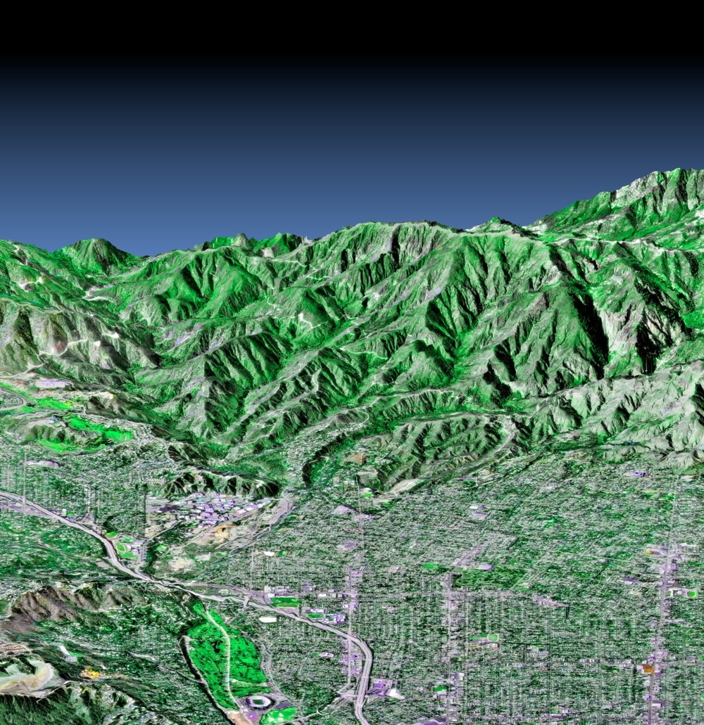 3-D Perspective Pasadena, California