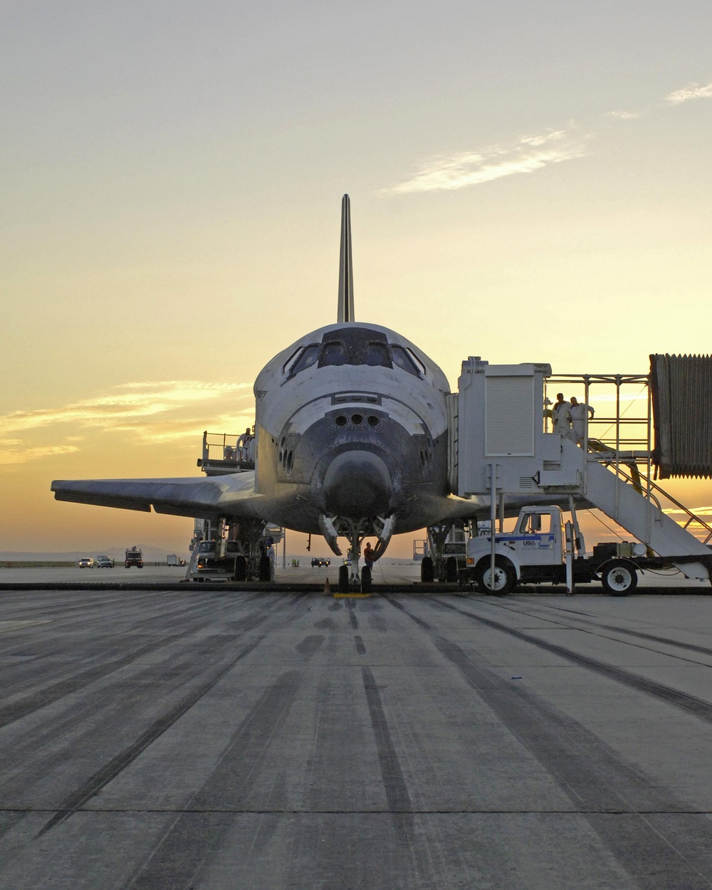 Shuttle Discovery on the Runway at Edwards Air Force Base in California.