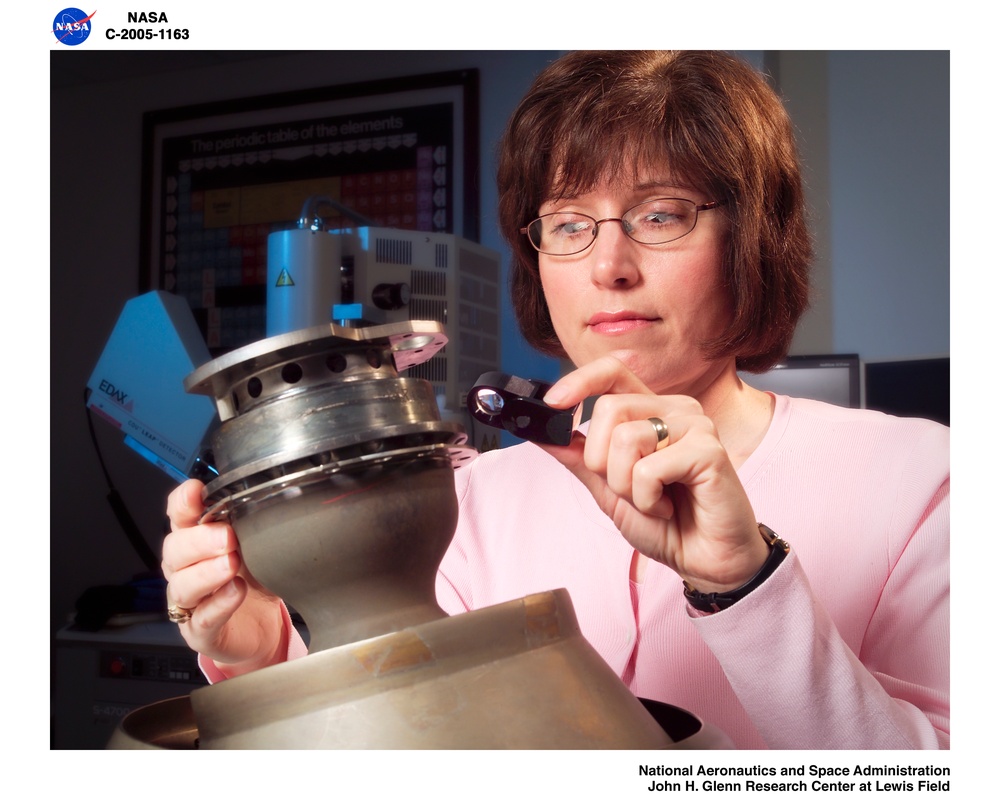 Reaction Control System Thruster examined in the electron optics lab Near Field Emission Scanning Electron Microscope