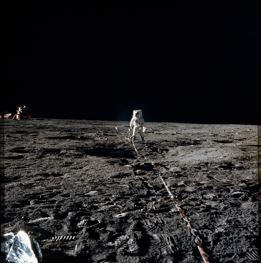 Apollo 12 Mission image  - ALSEP cable