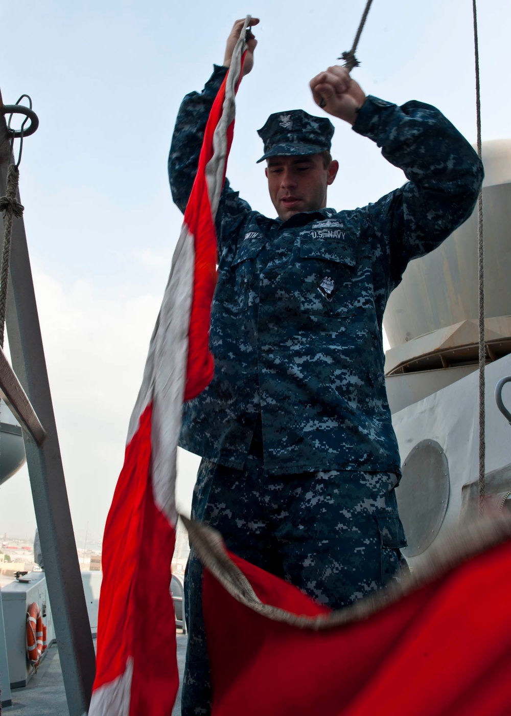 Raising signal flags