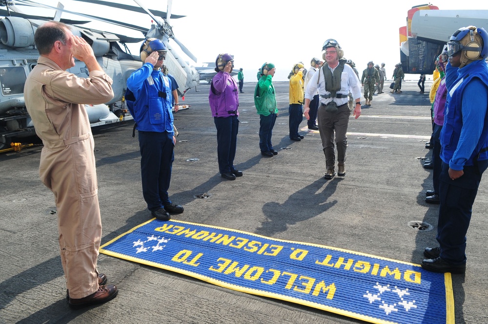 Deputy secretary of defense visits USS Dwight D. Eisenhower