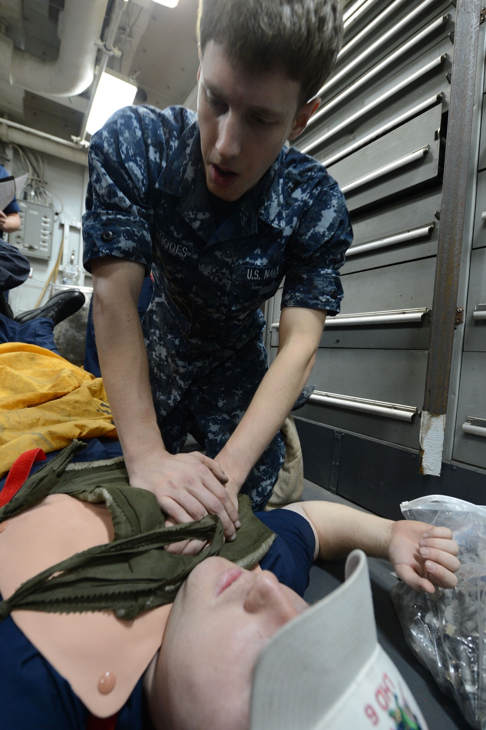 First aid drill aboard USS Bonhomme Richard