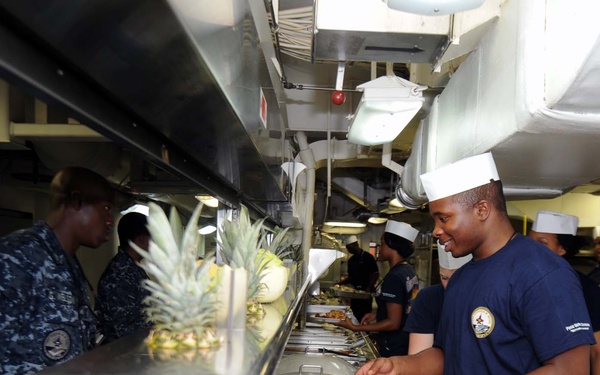 USS George H.W. Bush sailors perform duties