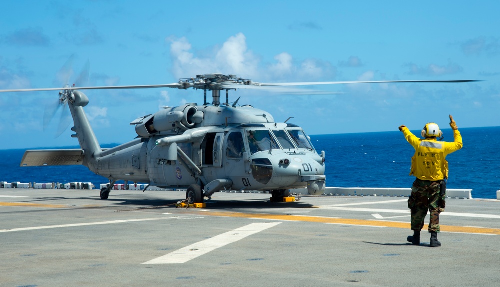 USS Bonhomme Richard crew operates at sea