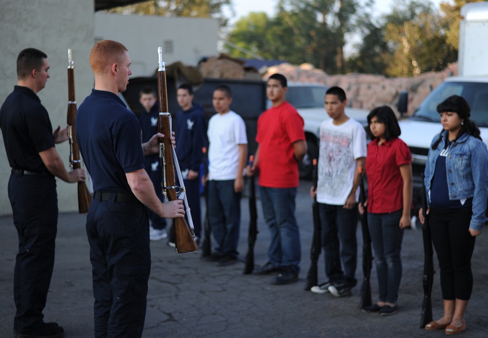 USAF Honor Guard visits Bakersfield High School, Calif.