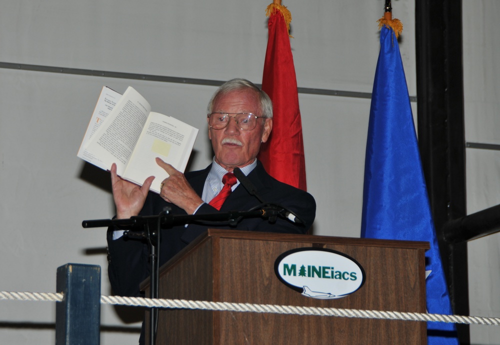 Retired Col. Edward L. Hubbard, US Air Force, guest speaker at 101st Air Refueling Wing