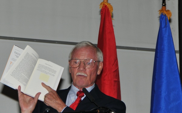 Retired Col. Edward L. Hubbard, US Air Force, guest speaker at 101st Air Refueling Wing