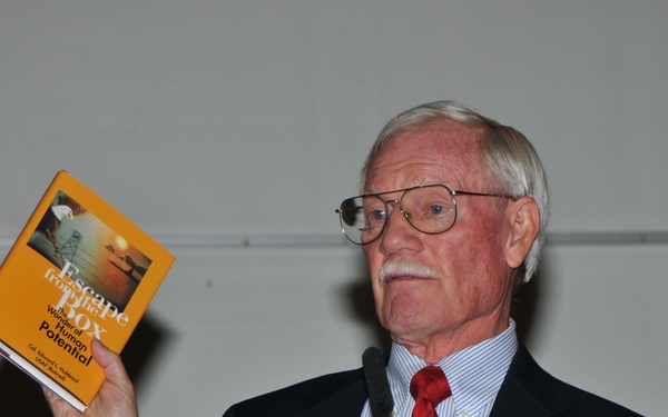 Retired Col. Edward L. Hubbard, US Air Force, guest speaker at 101st Air Refueling Wing