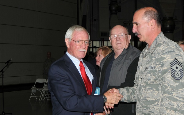 Retired Col. Edward L. Hubbard, US Air Force, guest speaker at 101st Air Refueling Wing