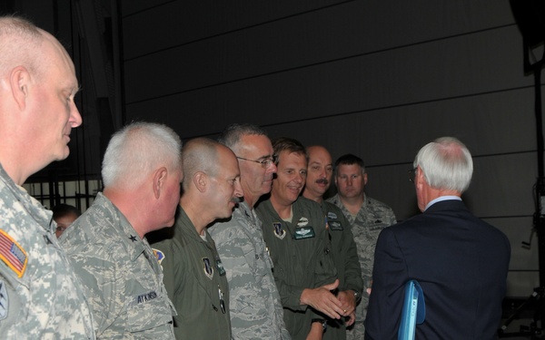Retired Col. Edward L. Hubbard, US Air Force, guest speaker at 101st Air Refueling Wing
