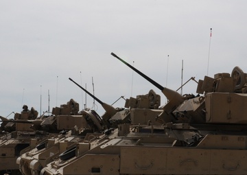 Cavalry Bradley crews conduct gunnery exercises