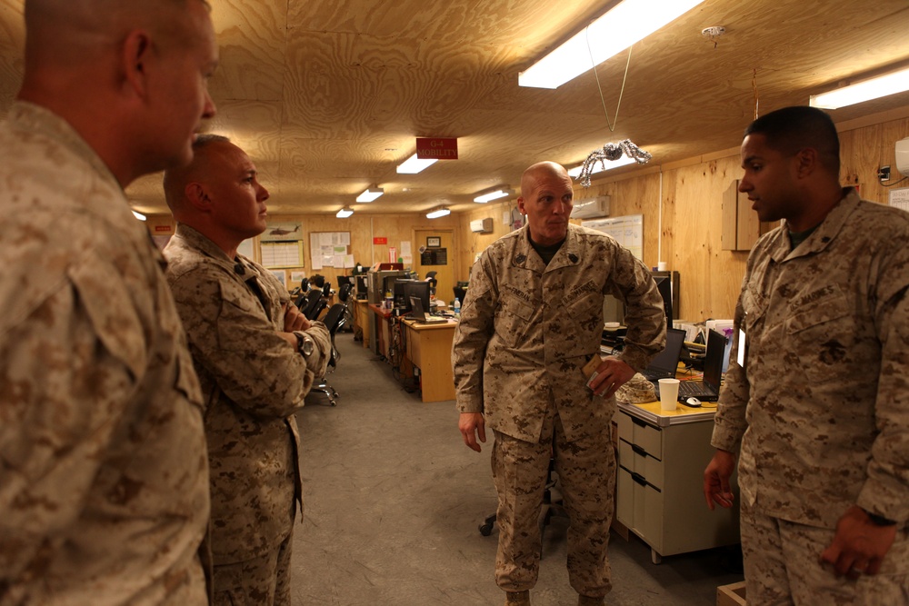 Fineran visits Marines at Camp Leatherneck