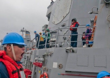 USS Winston S. Churchill conducts replenishment
