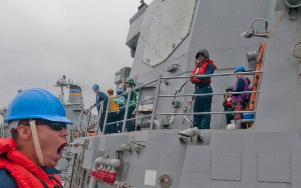 USS Winston S. Churchill conducts replenishment