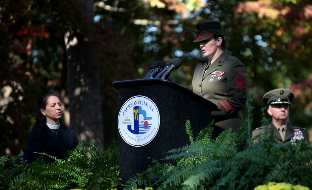 Gunnery Sgt. Angela Mink sings for fallen service members