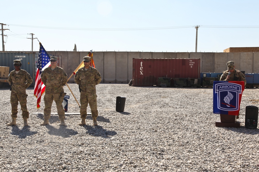 173rd Airborne Brigade Support Battalion change of command ceremony