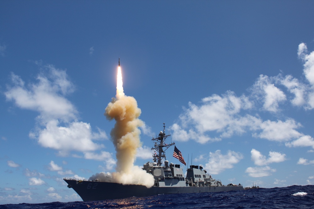 USS Fitzgerald launches missile